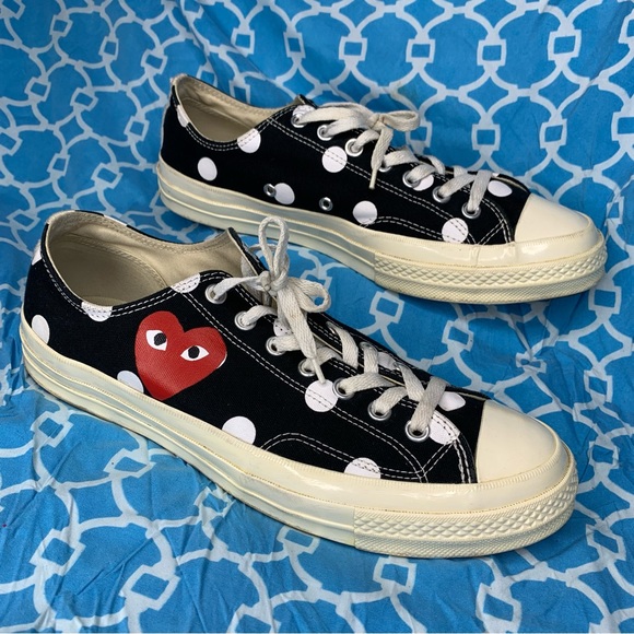 Converse Other - Mens size 10 Converse Comme Des Garcons polka dot print low top CDG chuck taylor